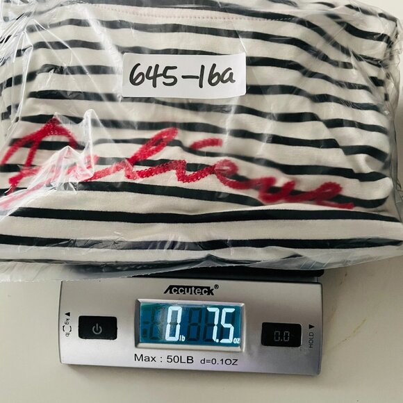 NWT Dressbarn Womens White & Black Striped Print Believe Embroidered Top Size 1X - Picture 9 of 9